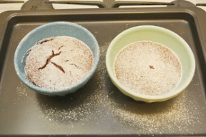 finished weight watchers chocolate souffle complete dusted sugar dessert